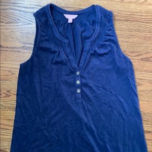 COPY - Lilly Pulitzer Essie Dress Navy - Sleevele…
